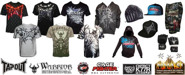 TapouT, Warrior, Cage Fighter, Contract Killer oprema za MMA in prosti čas